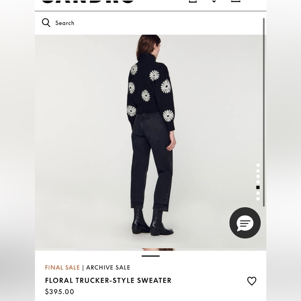 Sandro Floral Trucker-Style Sweater - Picture 3 of 9